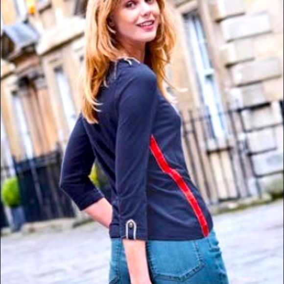 Boden Tops - Boden Maritime Detail Navy Jersey Top 6